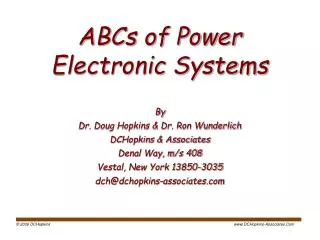 ABCs of Power Electronic Systems