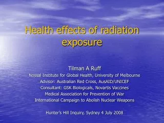 health effects of radiation exposure