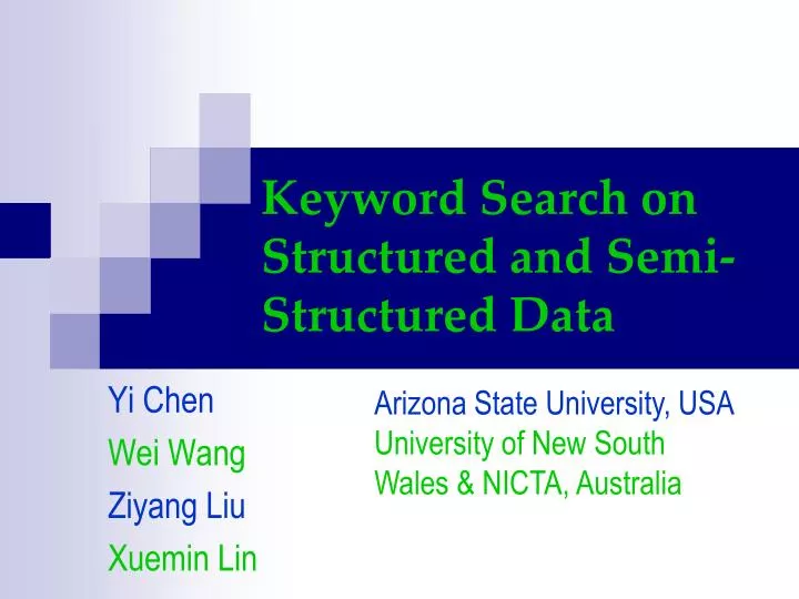 keyword search on structured and semi structured data