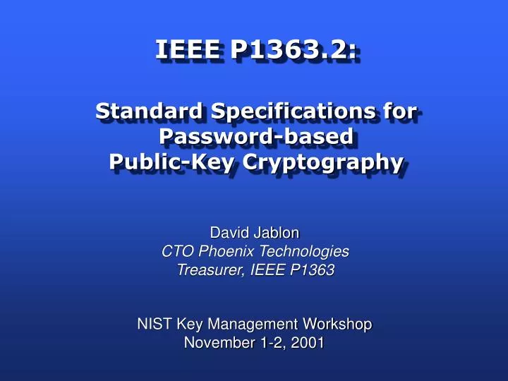 ieee p1363 2 standard specifications for password based public key cryptography
