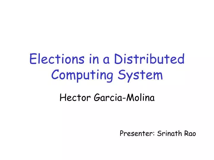 elections in a distributed computing system