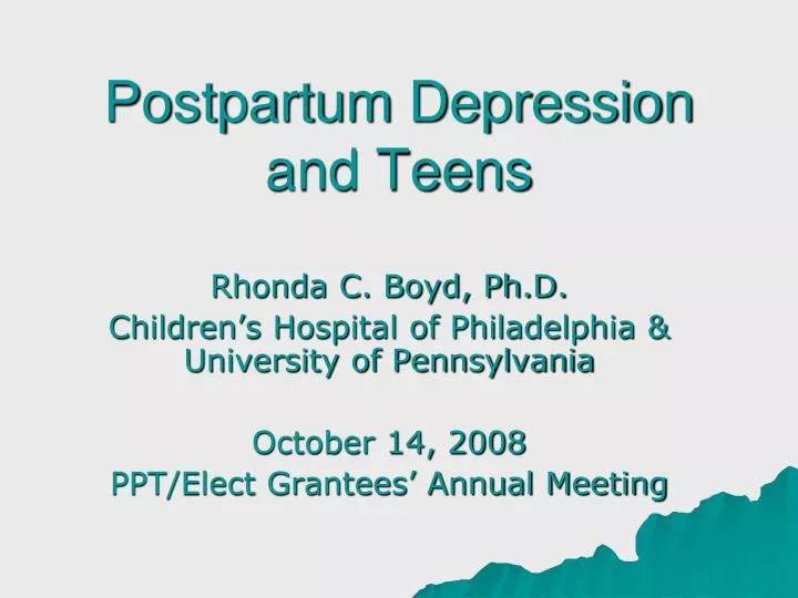 postpartum depression and teens
