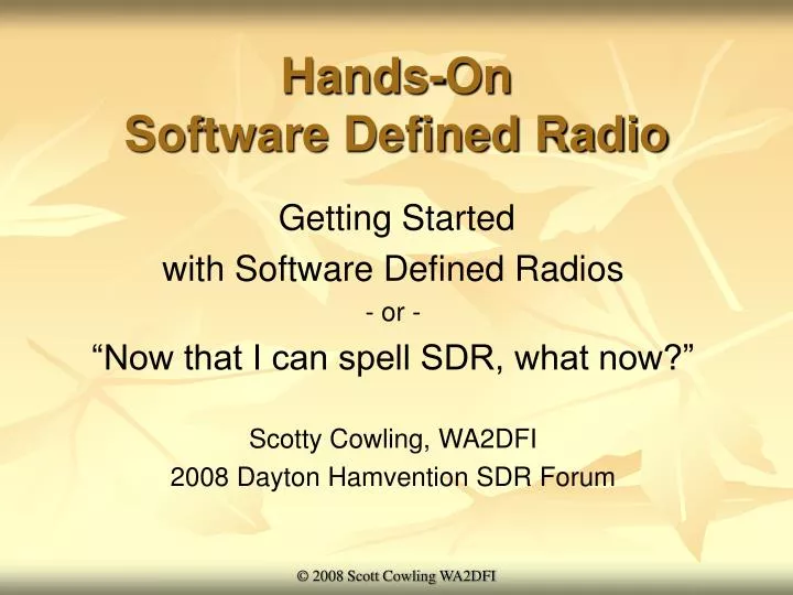 hands on software defined radio