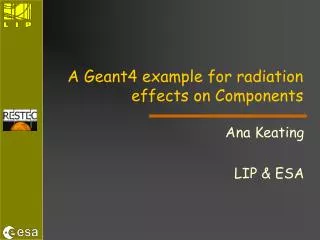 A Geant4 example for radiation effects on Components