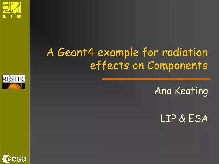 a geant4 example for radiation effects on components