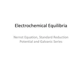 Electrochemical Equilibria