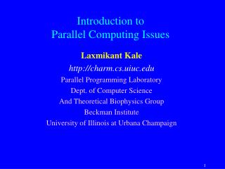 Introduction to Parallel Computing Issues