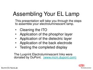 Assembling Your EL Lamp
