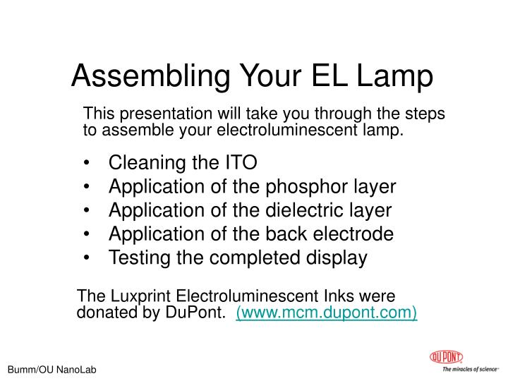 assembling your el lamp