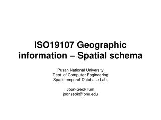 ISO19107 Geographic information – Spatial schema