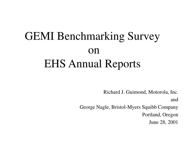 gemi benchmarking survey on ehs annual reports