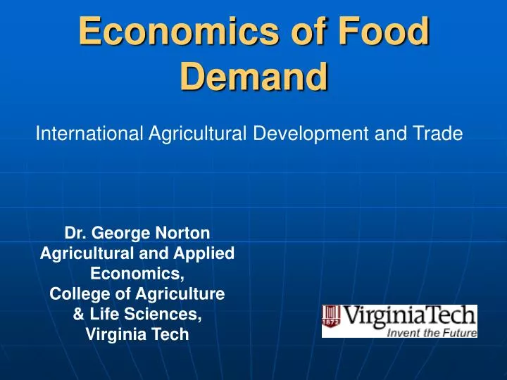 economics of food demand