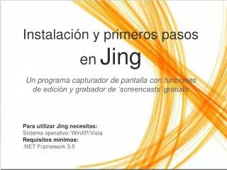 Para instalar Jing