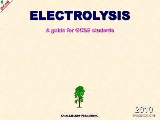 ELECTROLYSIS A guide for GCSE students