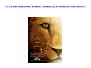 Watch The Chronicles Of Narnia Voyage Of The Dawn Treader