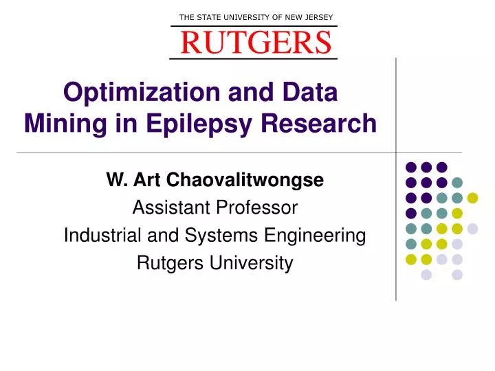 optimization and data mining in epilepsy research