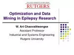 Optimization and Data Mining in Epilepsy Research - slide 1