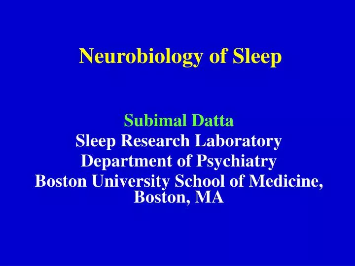 neurobiology of sleep
