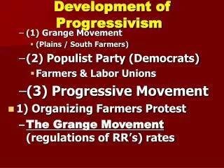 Development of Progressivism