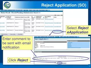 Reject Application (SO)