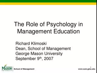 the role of psychology in management education