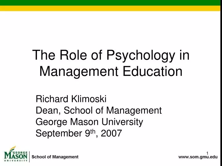 the role of psychology in management education
