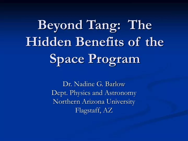 beyond tang the hidden benefits of the space program