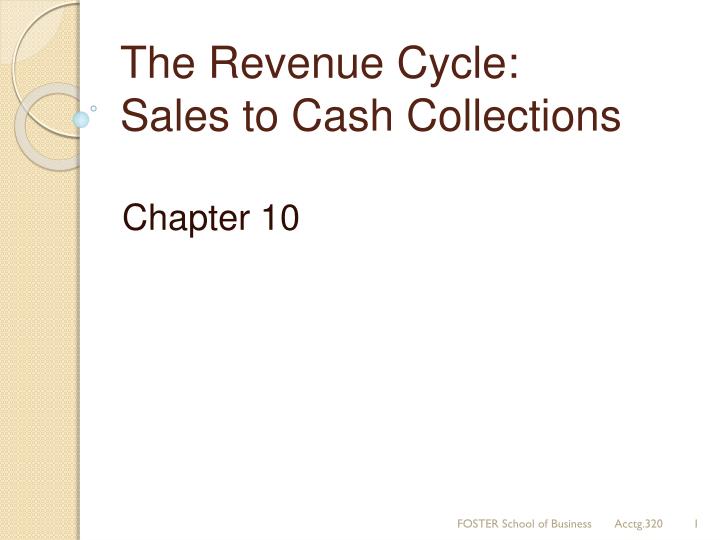 the revenue cycle sales to cash collections