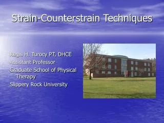 Strain-Counterstrain Techniques