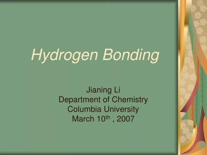 hydrogen bonding