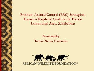 Problem Animal Control (PAC) Strategies: Human/Elephant Conflicts in Dande Communal Area, Zimbabwe