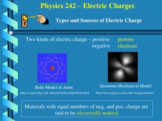 Physics 242 – Electric Charges