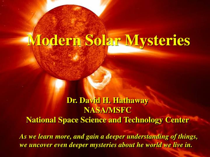 modern solar mysteries