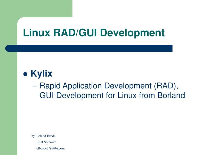 linux rad gui development