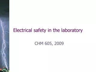 Electrical safety in the laboratory