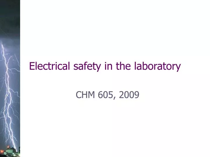 electrical safety in the laboratory