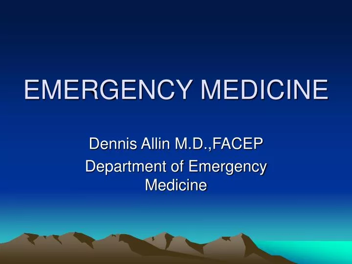 emergency medicine