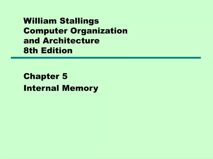 william stallings computer organization and architecture 8th edition