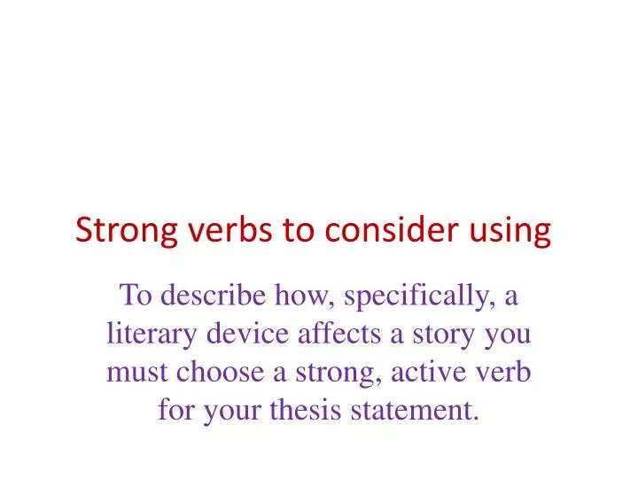 strong verb thesis