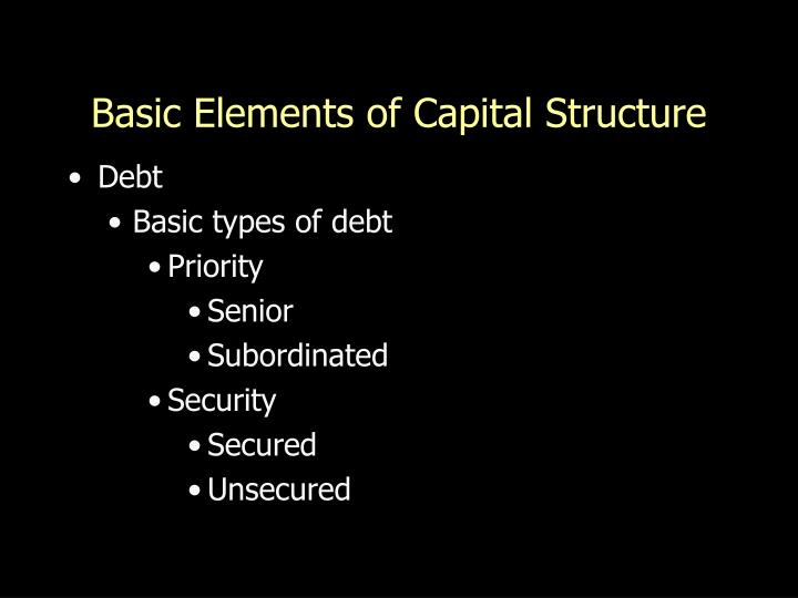 basic elements of capital structure