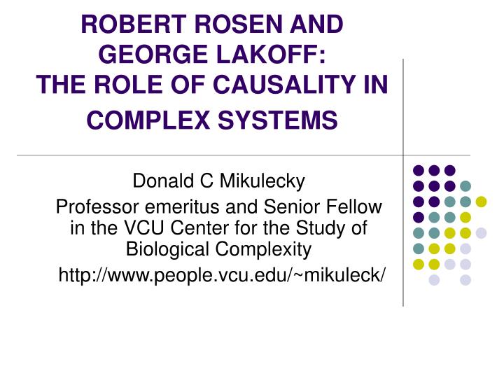 robert rosen and george lakoff the role of causality in complex systems