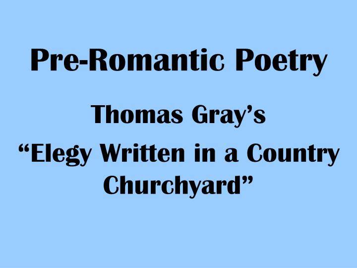 pre romantic poetry