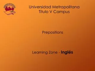 Prepositions Learning Zone - Inglés