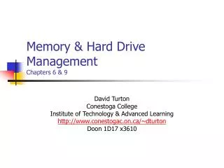 Memory &amp; Hard Drive Management Chapters 6 &amp; 9