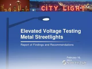 Elevated Voltage Testing Metal Streetlights
