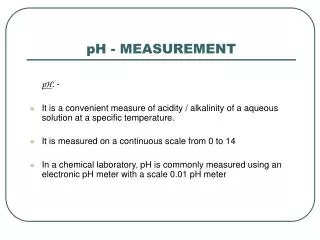 pH - MEASUREMENT
