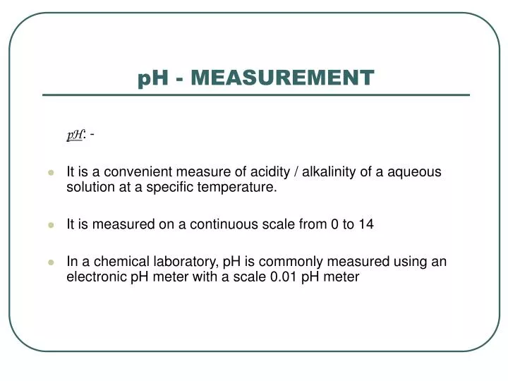 ph measurement