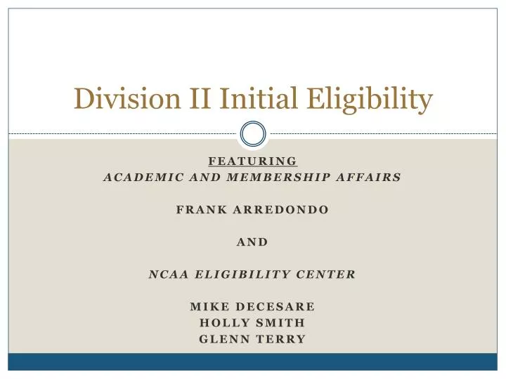 division ii initial eligibility