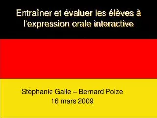 Entraîner et évaluer les élèves à l’expression orale interactive