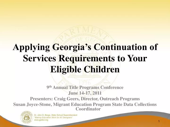applying georgia s continuation of services requirements to your eligible children
